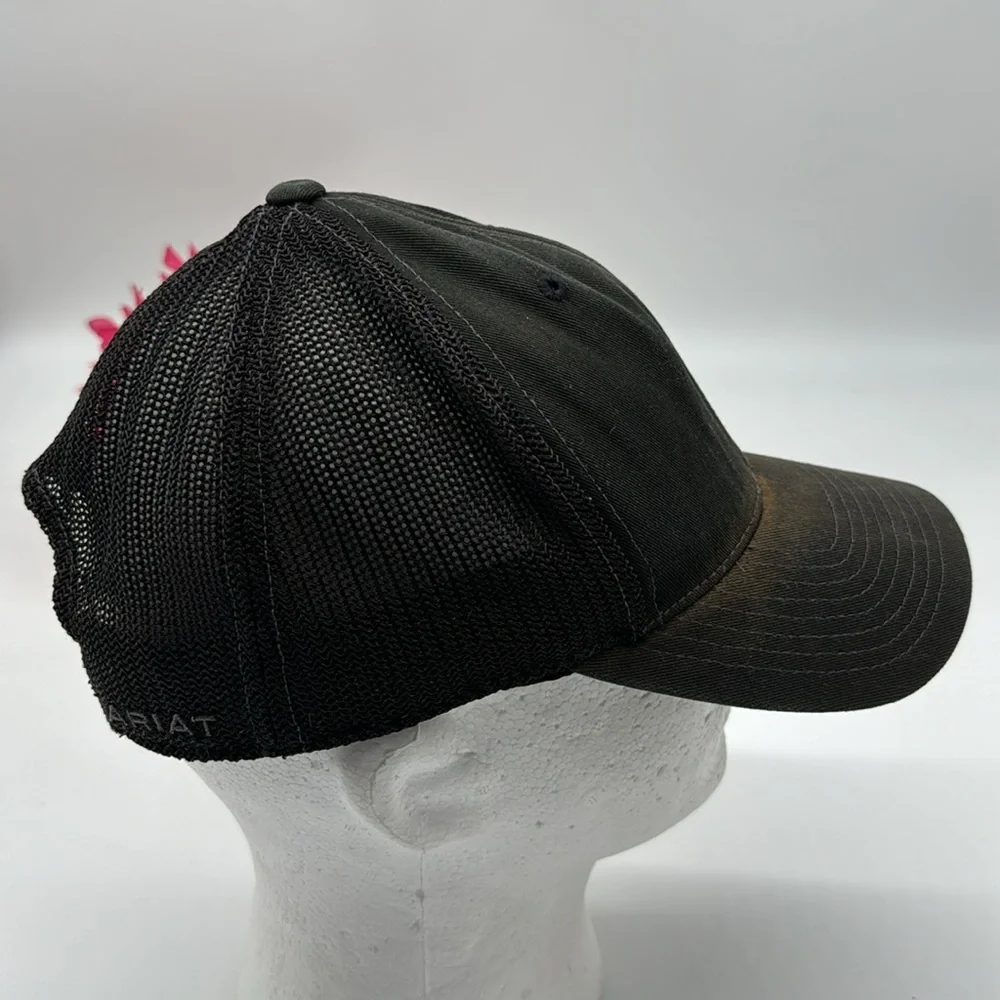 Ariat Distressed Look Dark Gray Trucker Baseball Hat Adjustable HT5659D